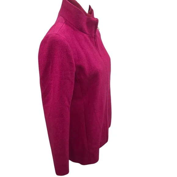 J Crew Wool Coat Wool Village Coat Classic Tailored Fuschia Pink Size 8 - Picture 4 of 11